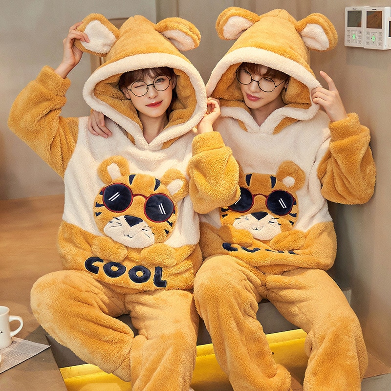 Combinaison pyjama couple Animaux Tigre Xl Xxl