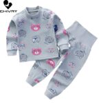 2 Ensemble Pyjamas d'hiver pour enfant en tissu drap fin_7