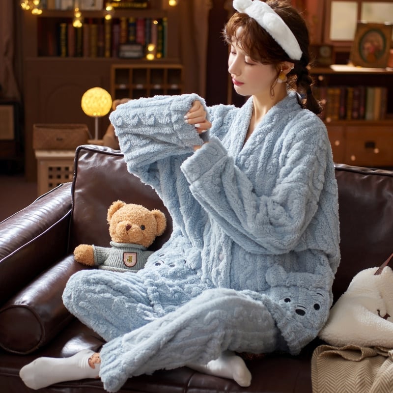 Ensemble de pyjama Pilou avec des poches de chiot mignon_1