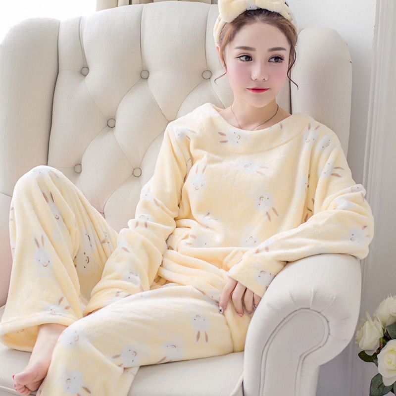 Ensemble pyjama 2 pièce à motif lapin imprimé pour femmes_1