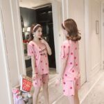 Ensemble pyjama de grossesse stylé en coton pour femme_11