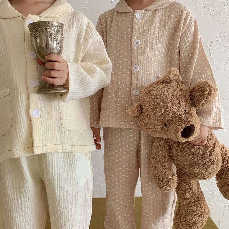 Ensemble pyjama enfant à bouton en coton pour garçon