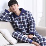 Ensembles de pyjamas à carreaux pour hommes_15