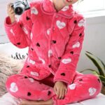 Joli pyjama d'hiver 2 pièces en flanelle pour femme_12