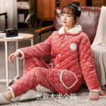 Joli pyjama d'hiver 2 pièces en flanelle pour femme_29