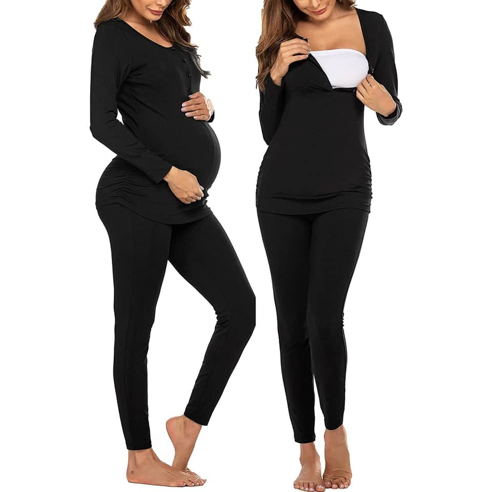 Joli pyjama de grossesse ultra doux pour femme enceinte_5