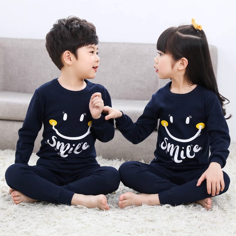 Joli pyjama enfant en coton avec imprimé pour garçon Noire 90-100cm
