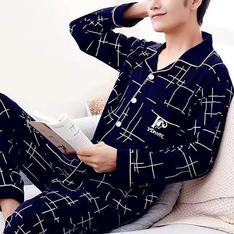 Magnifique ensemble de pyjama pour homme en polyester_1
