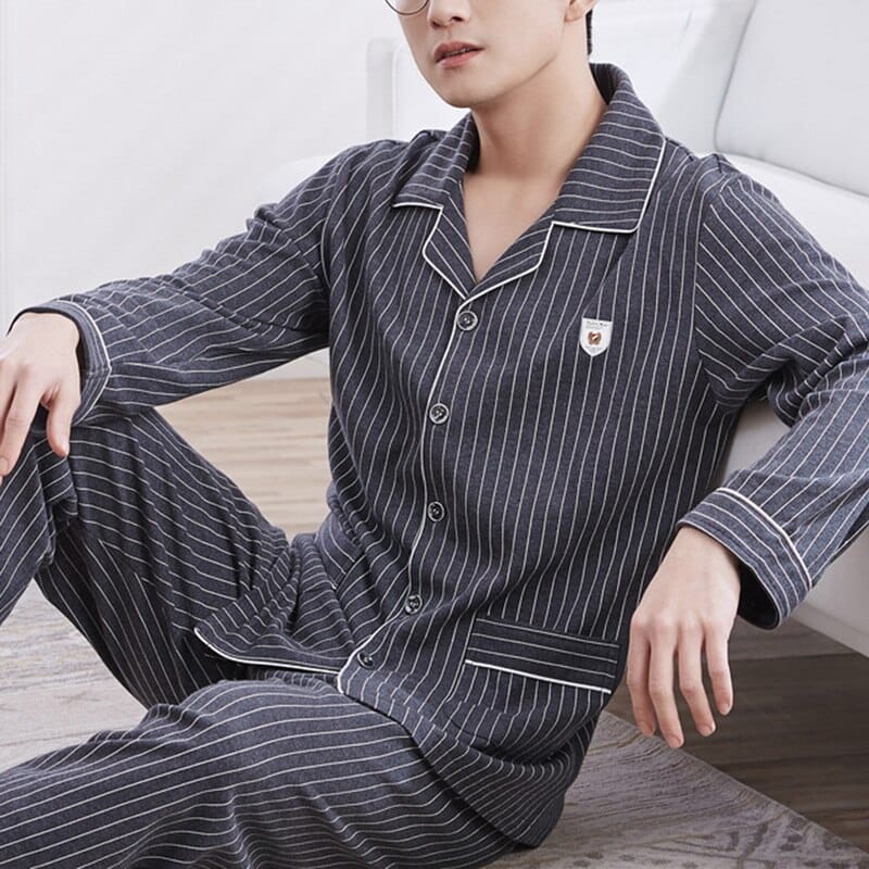 Magnifique ensemble de pyjama pour homme en polyester_2