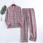 Pyjama 2 pièces à carreaux pour homme design écossais_31
