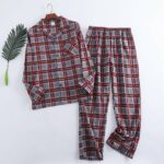 Pyjama 2 pièces à carreaux pour homme design écossais_33