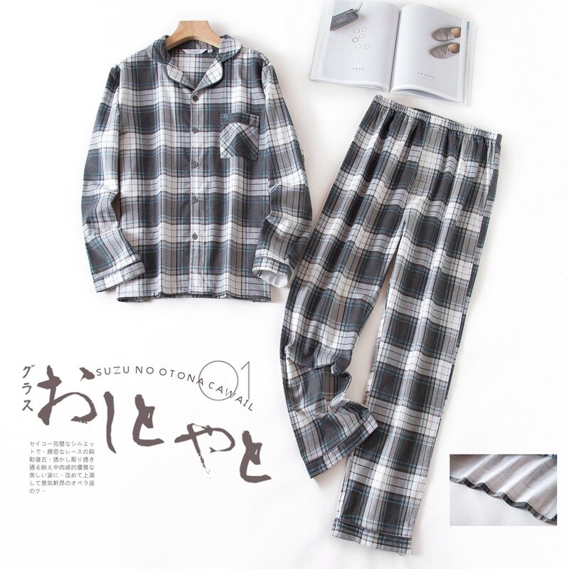 Pyjama 2 pièces à carreaux pour homme design écossais Blanc XL China