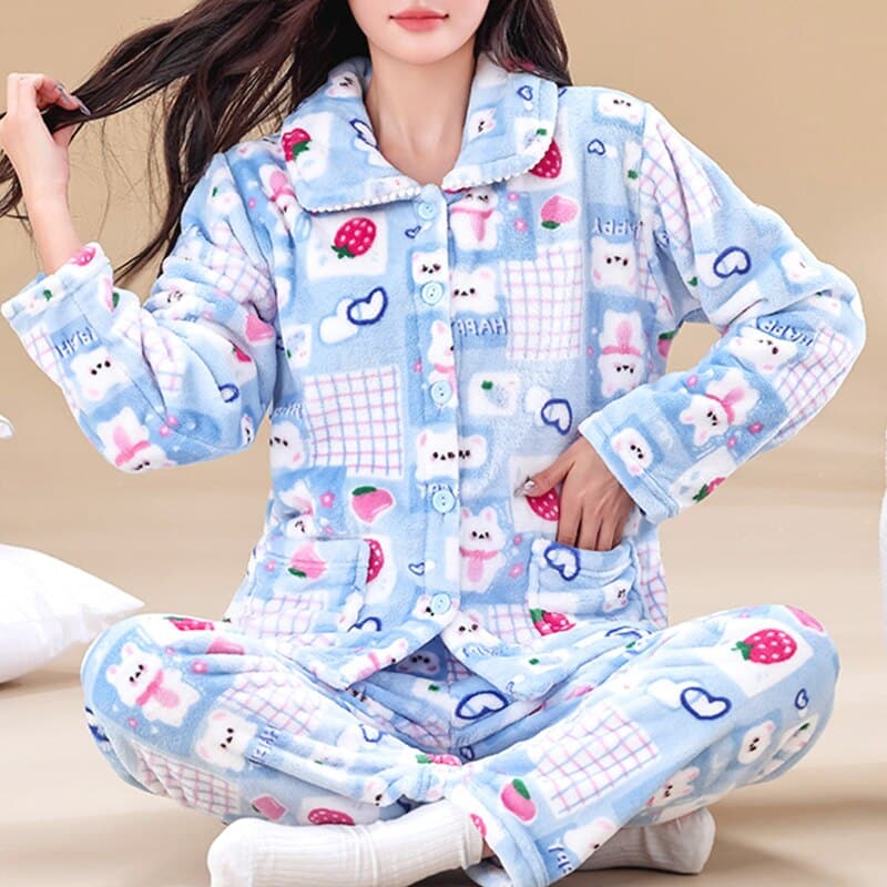 Pyjama 2 pièces en velours pour bébé fille