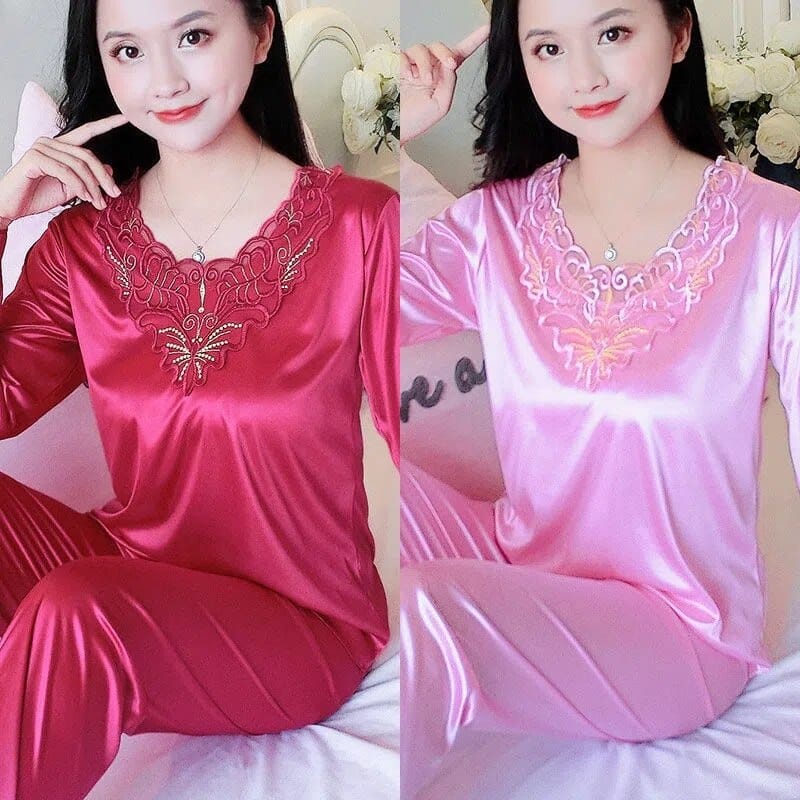Pyjama 2 pièces style chinois pour femmes_13