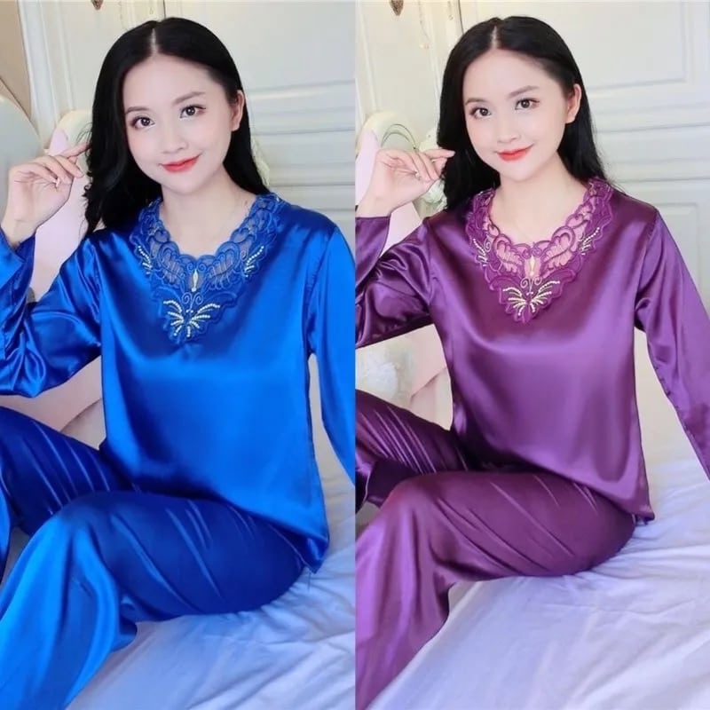 Pyjama 2 pièces style chinois pour femmes_15