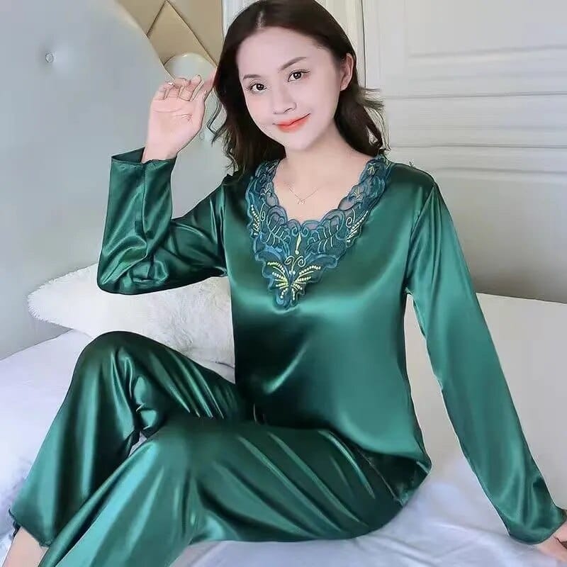 Pyjama 2 pièces style chinois pour femmes_16