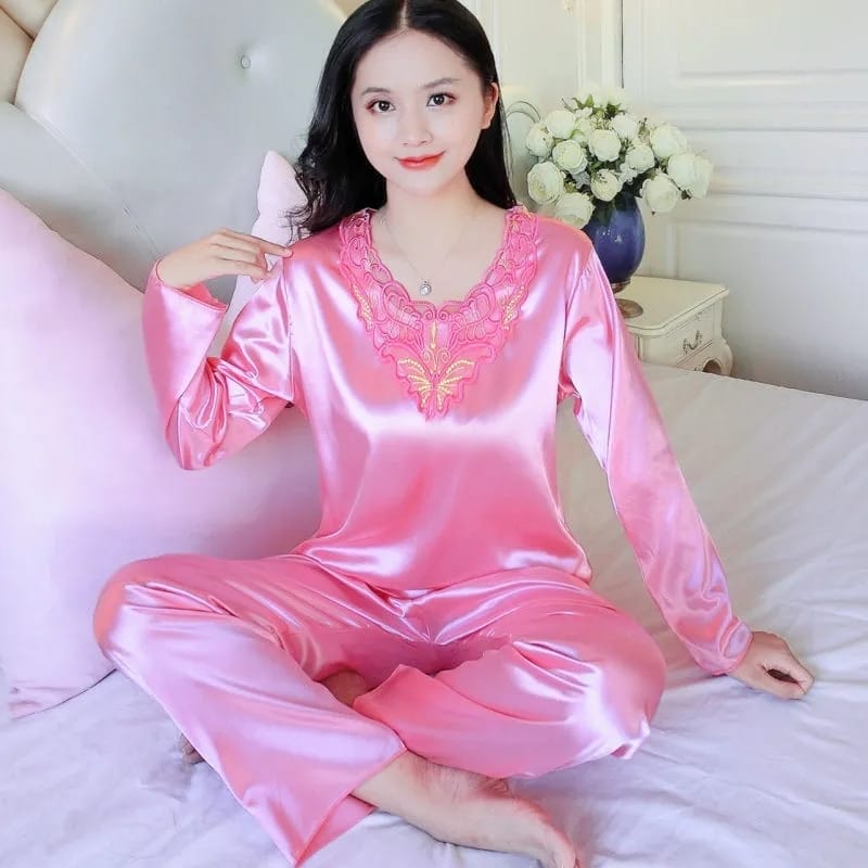 Pyjama 2 pièces style chinois pour femmes_19