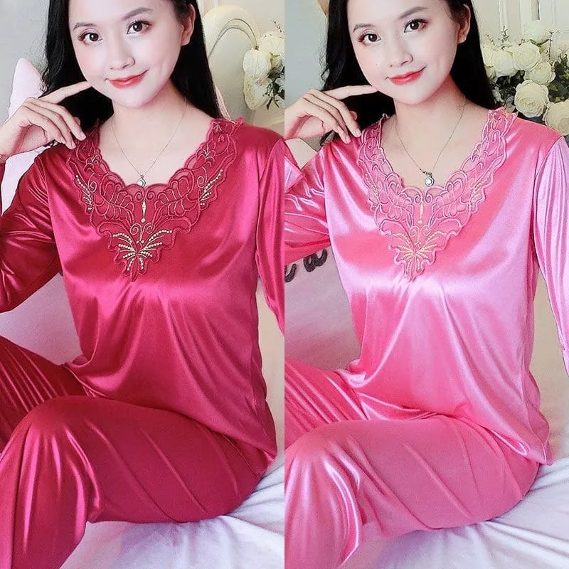 Pyjama 2 pièces style chinois pour femmes_2