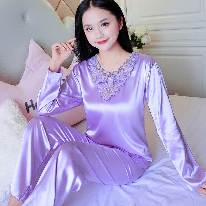 Pyjama 2 pièces style chinois pour femmes_20