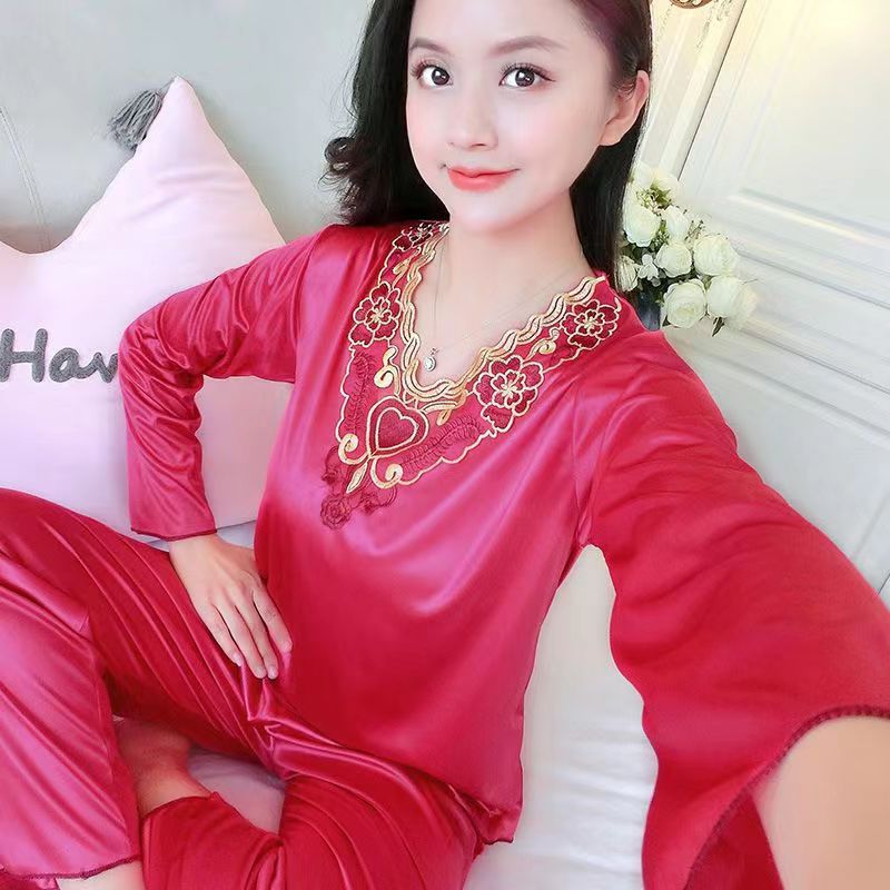 Pyjama 2 pièces style chinois pour femmes_22