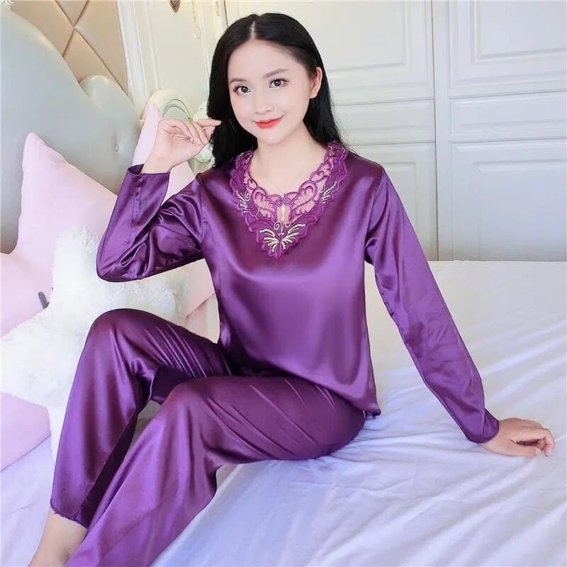 Pyjama 2 pièces style chinois pour femmes_23
