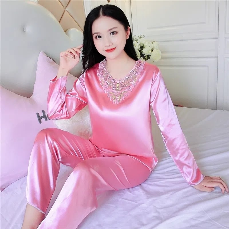 Pyjama 2 pièces style chinois pour femmes_26