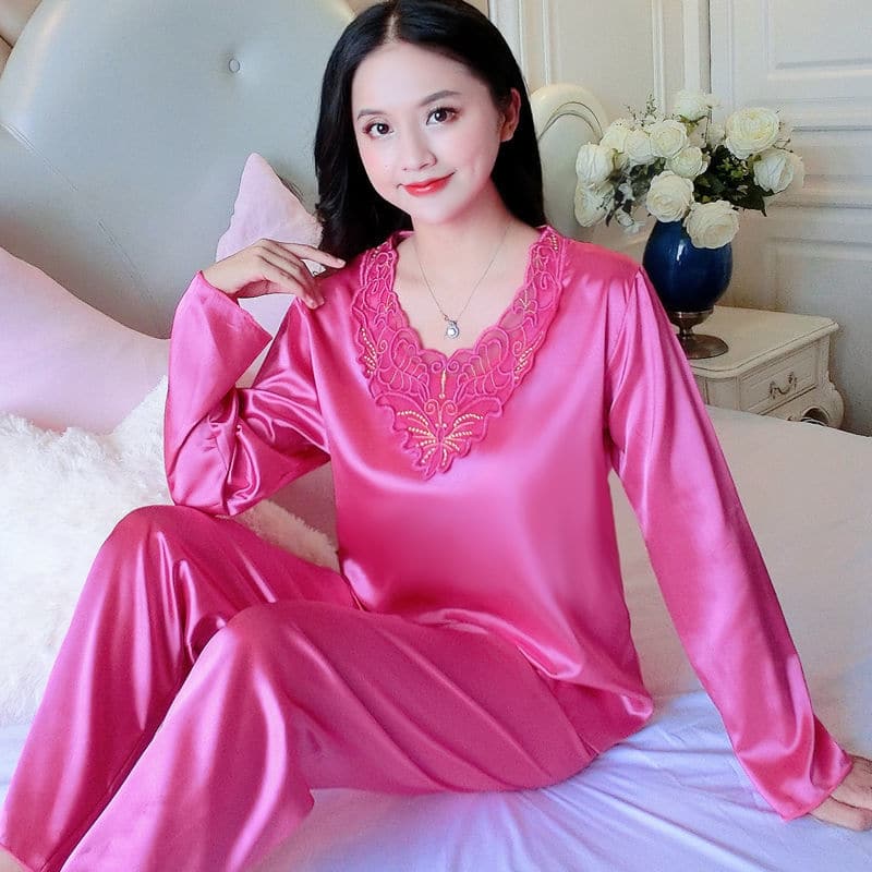 Pyjama 2 pièces style chinois pour femmes_29