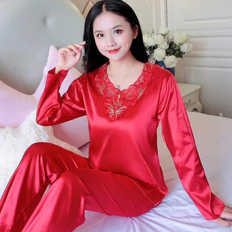 Pyjama 2 pièces style chinois pour femmes_4