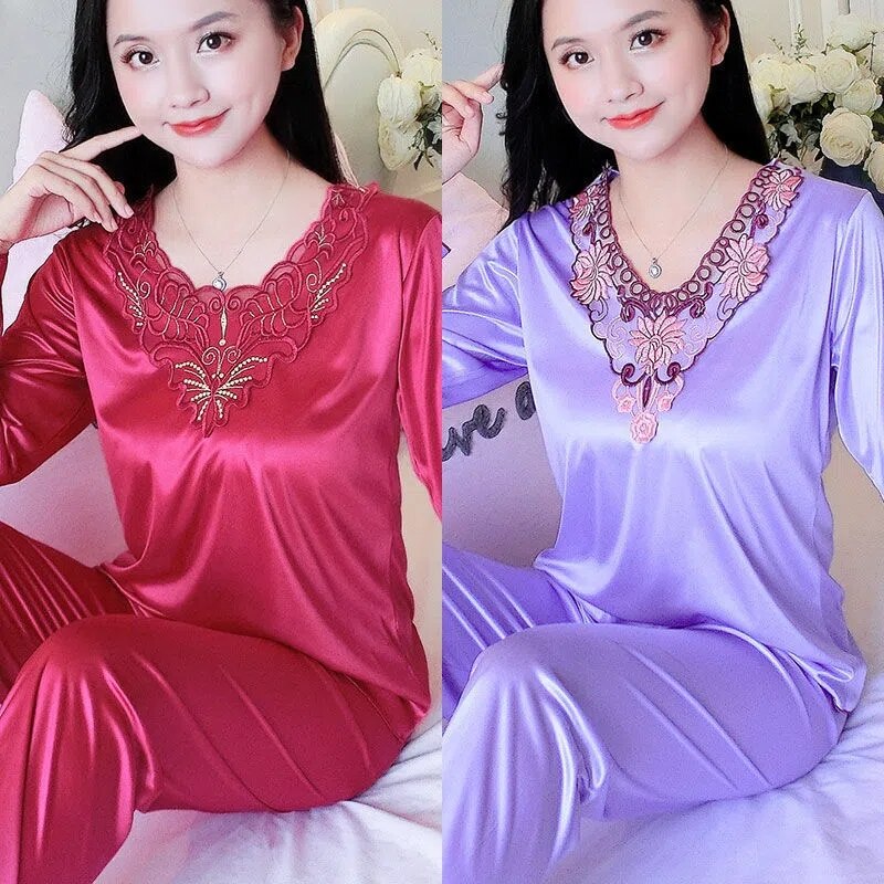 Pyjama 2 pièces style chinois pour femmes_6