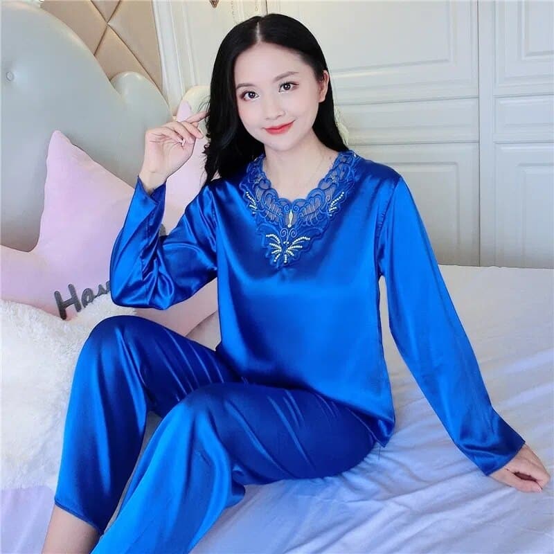 Pyjama 2 pièces style chinois pour femmes_8