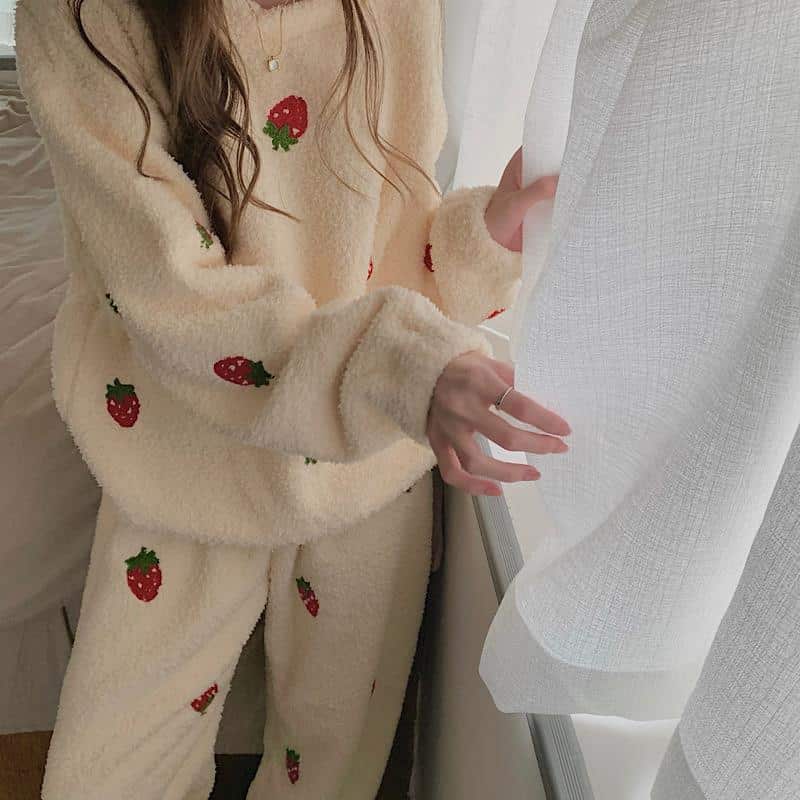 Pyjama Chaud d'hiver à manches longues pour femmes