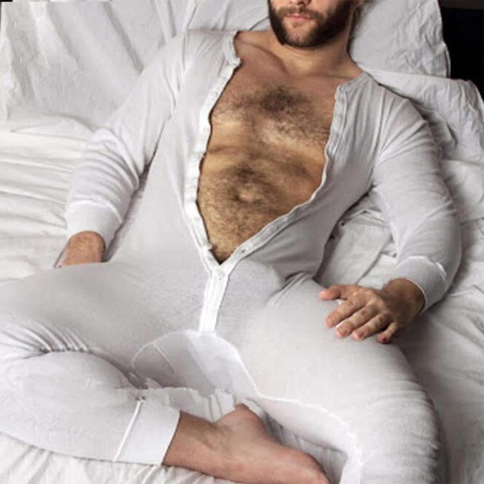 Pyjama à bouton en coton pour homme_1