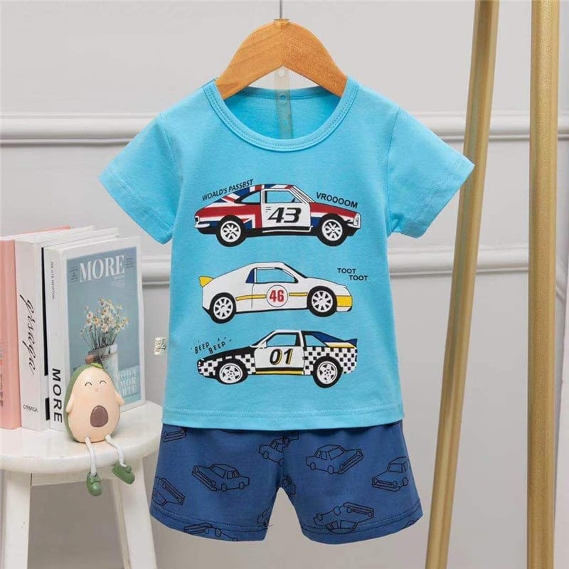 Pyjama à imprimé avec short en coton pour enfant_1