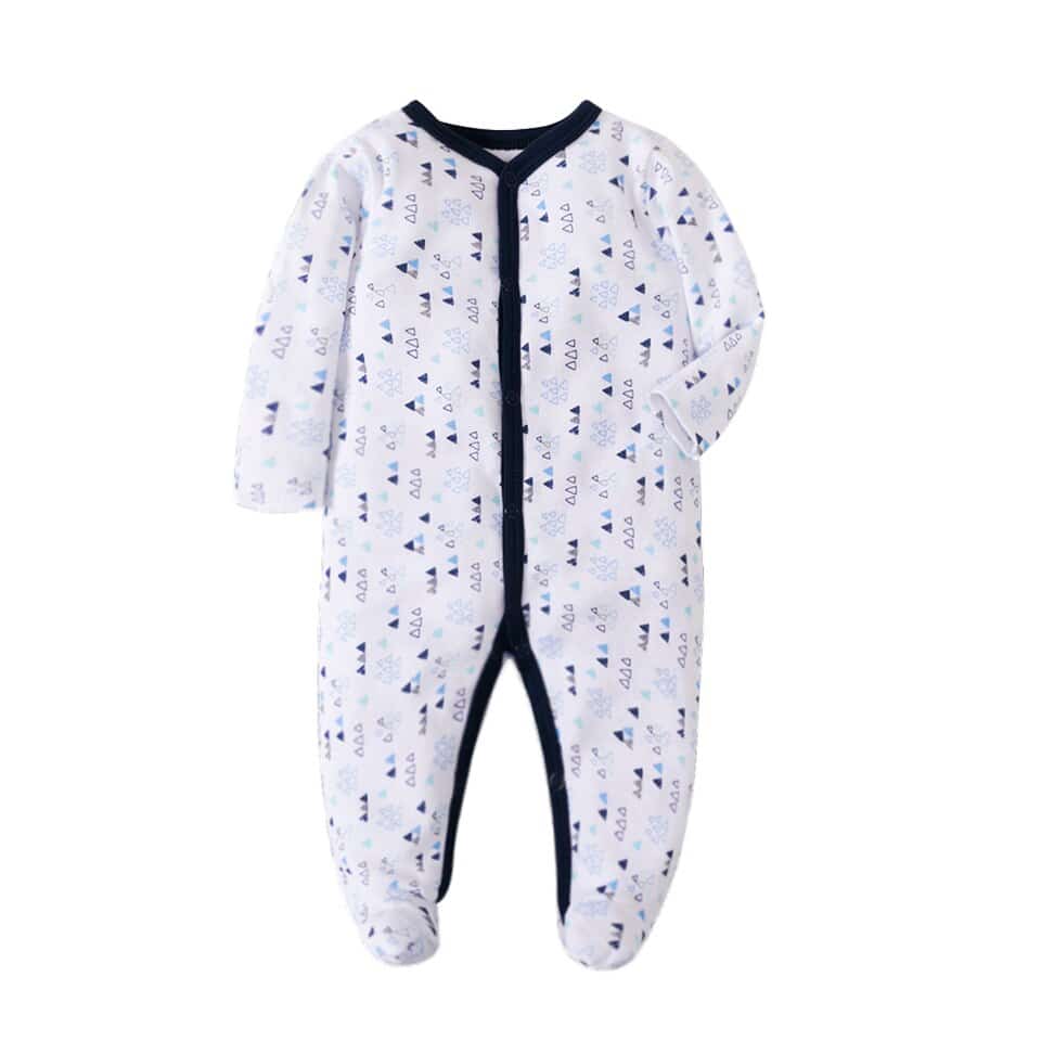 Pyjama à manches longues pour bébé en coton Bleue 3 mois