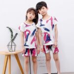 Pyjama à motif imprimé en coton avec short pour enfant_19