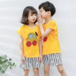 Pyjama à motif imprimé en coton avec short pour enfant_29