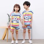 Pyjama à motif imprimé en coton avec short pour enfant_5