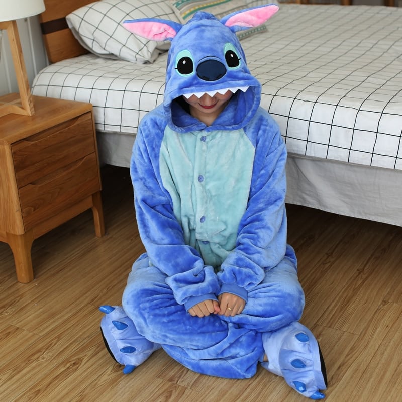 Pyjama à motif stich en flanelle pour enfant Stich 148-158CM