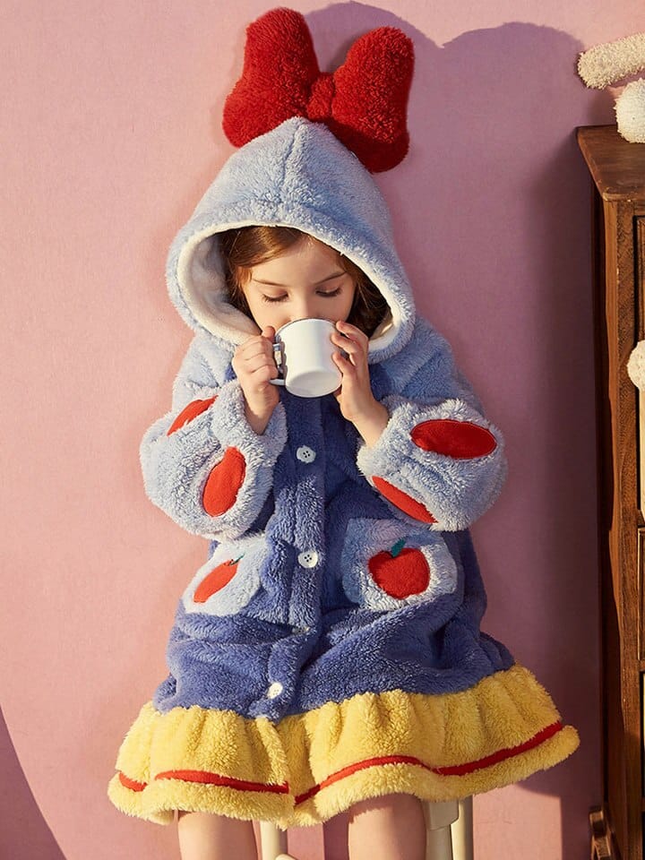Pyjama chaud à capuche en flanelle pour bébé_1