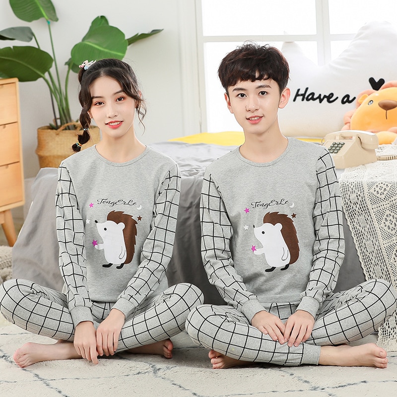 Pyjama chaud pour ado à motif imprimé en coton_11
