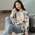 Pyjama coréen à 2 pièces en coton à manches longues_10