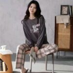 Pyjama coréen à 2 pièces en coton à manches longues_11
