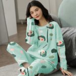 Pyjama coréen à 2 pièces en coton à manches longues_16
