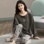 Pyjama coréen à 2 pièces en coton à manches longues_17