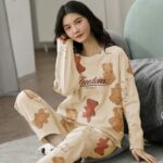 Pyjama coréen à 2 pièces en coton à manches longues_5