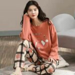 Pyjama coréen à 2 pièces en coton à manches longues_9