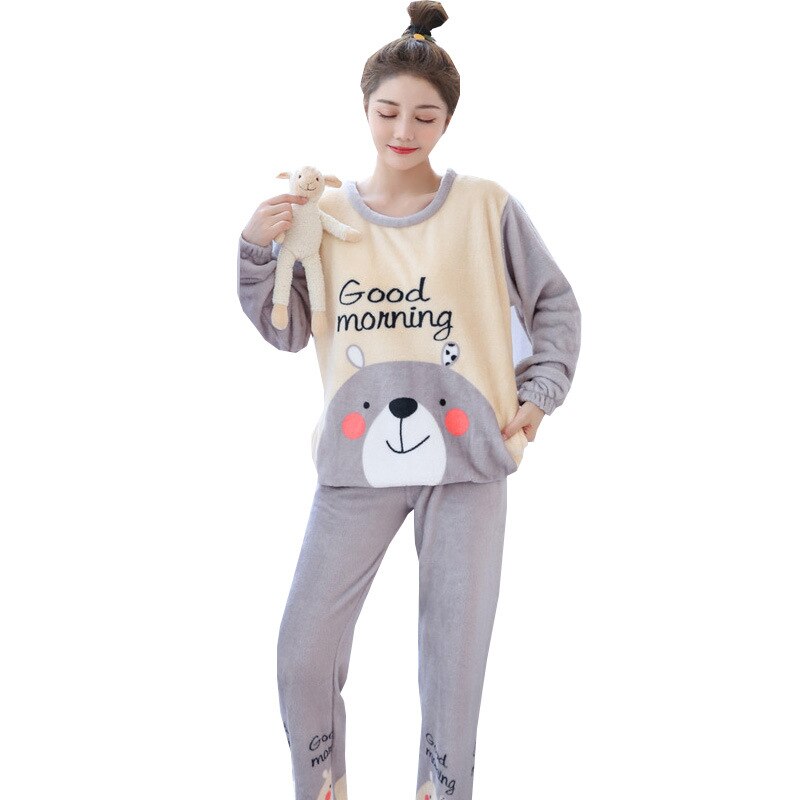 Pyjama d'adolescente avec motif de dessin animée en velours