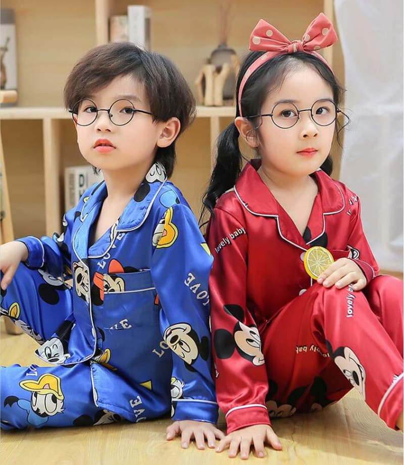Pyjama d'été décontracté en acétate pour enfant avec short_1