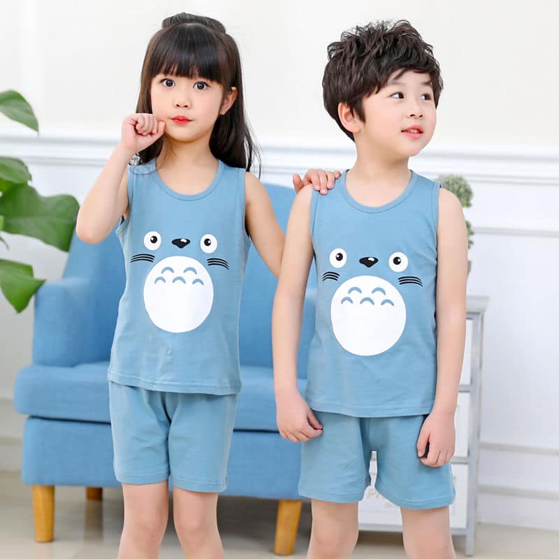 Pyjama d'été stylé avec short en coton pour enfant_1