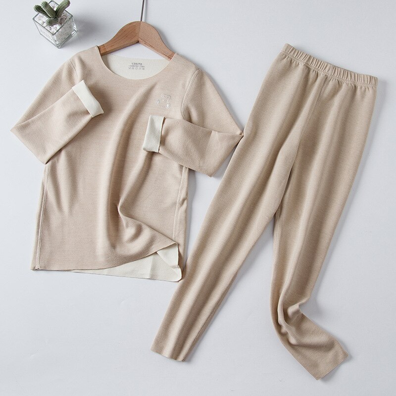 Pyjama d'hiver ado en polyester Marron 90-100cm